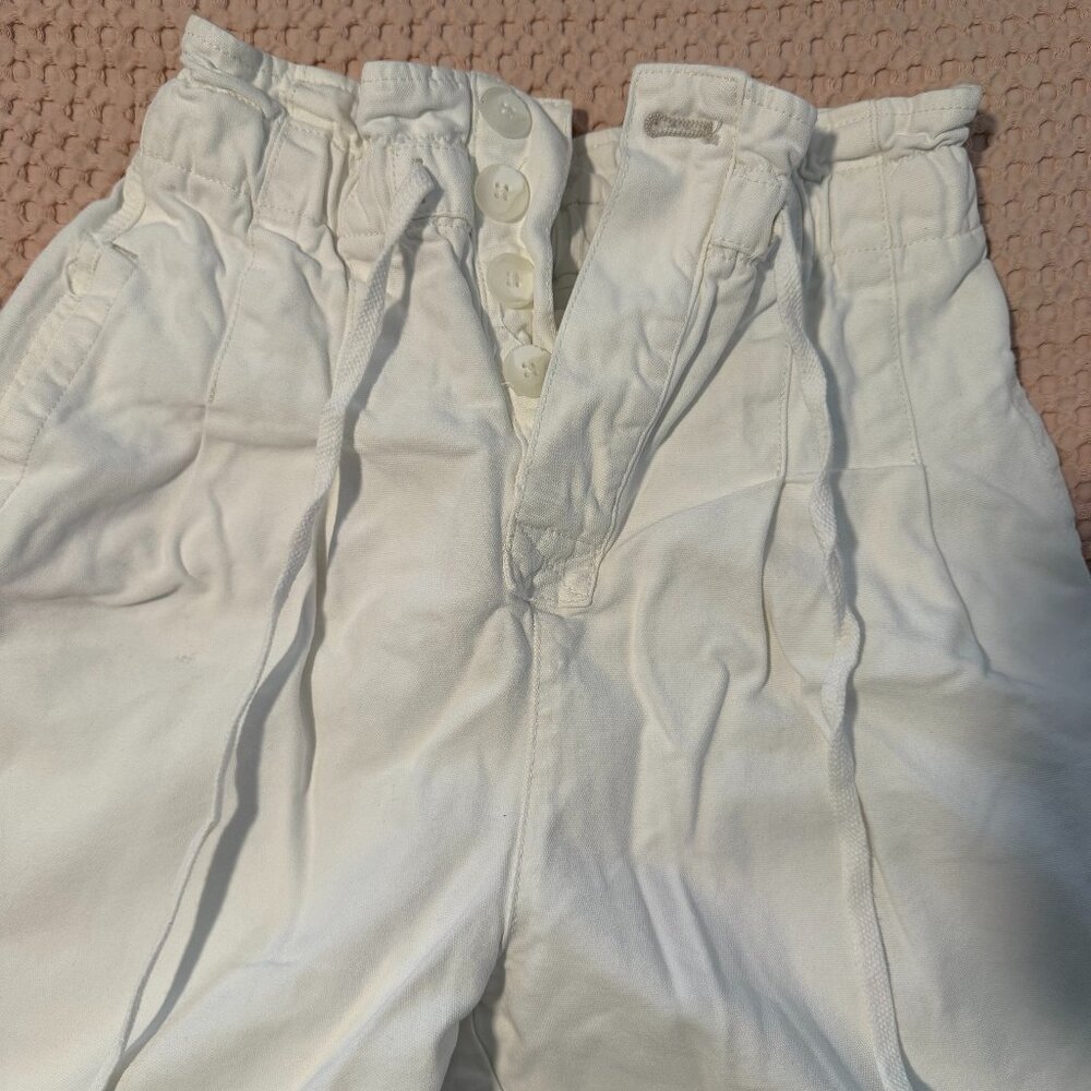 Free People White High-Waisted Drawstring Pants - XS